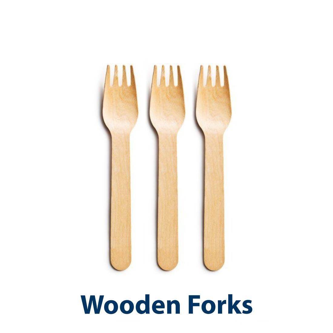 Disposable Fancy Wood Forks - Pack of 25 - SV Bazaar