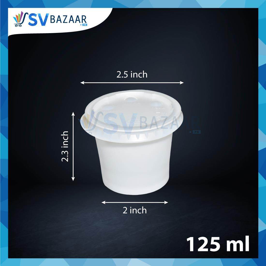 Plastic Round Bowl - 125 ML Pack of 50 - SV Bazaar