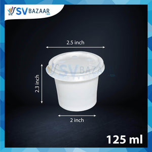 Plastic Round Bowl - 125 ML Pack of 50 - SV Bazaar