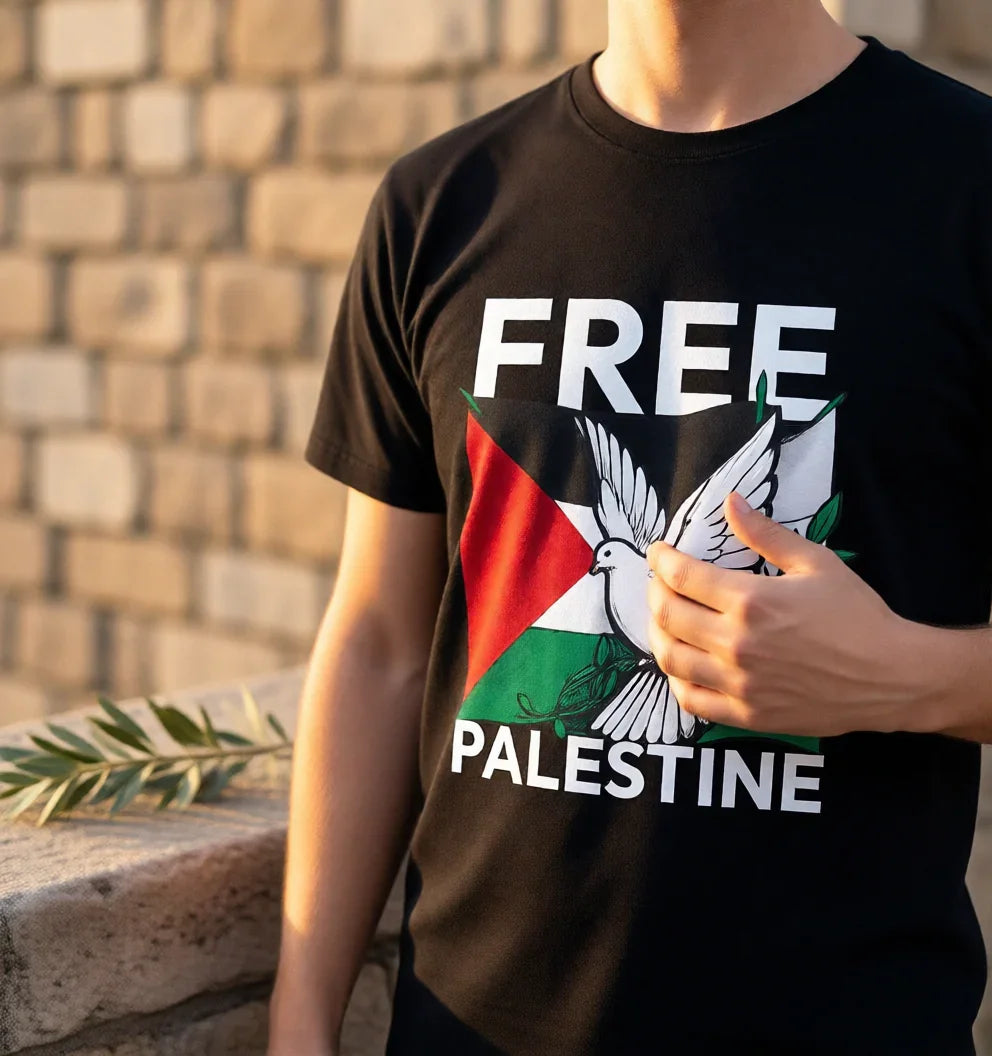 Free Palestine Dove T-Shirt - Unisex Printed T-Shirt Fashion Wear