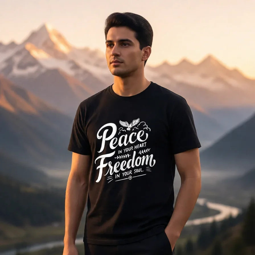 Peace & Freedom Typography T-Shirt | Unisex High-Quality Cotton Tee - Unity Statement Wear
