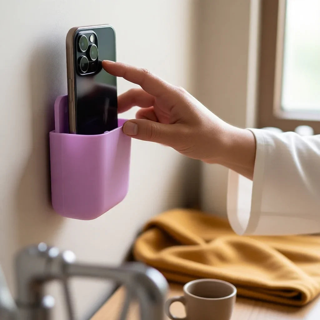 Mobile Holder - Wall Mounted Mobile Holder for Phone Charging, Durable Storage for Bedrooms & Home Use