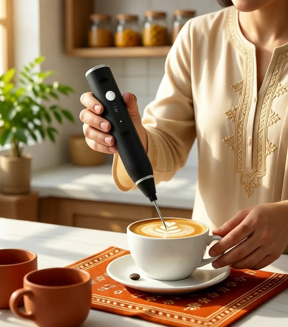 Coffee Beater Electric Rechargeable - Handheld Coffee Beater for Kitchen USB Frother for Creamy Drinks