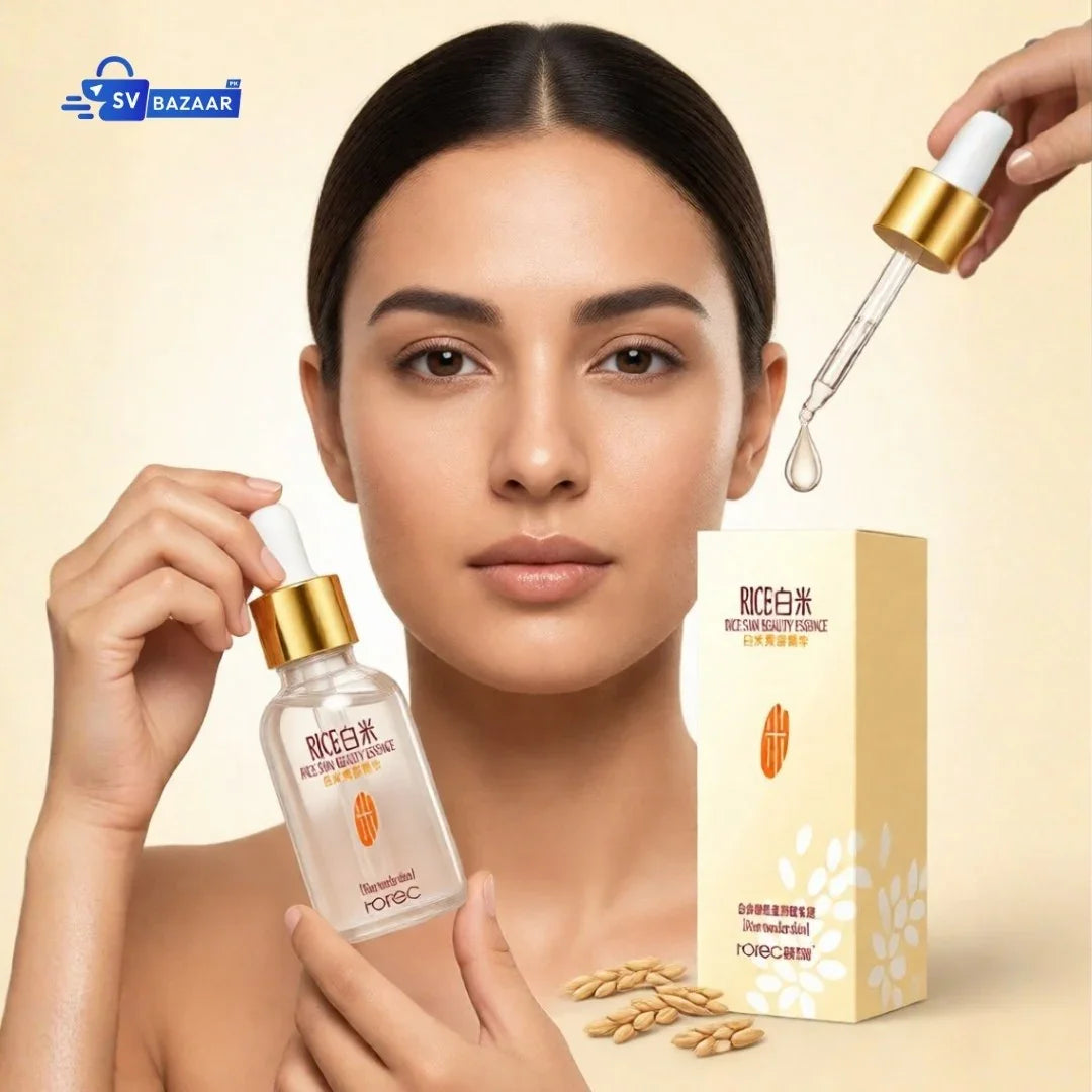 ROREC White Rice Face Serum - Whitening Skincare Product for Glowing Skin