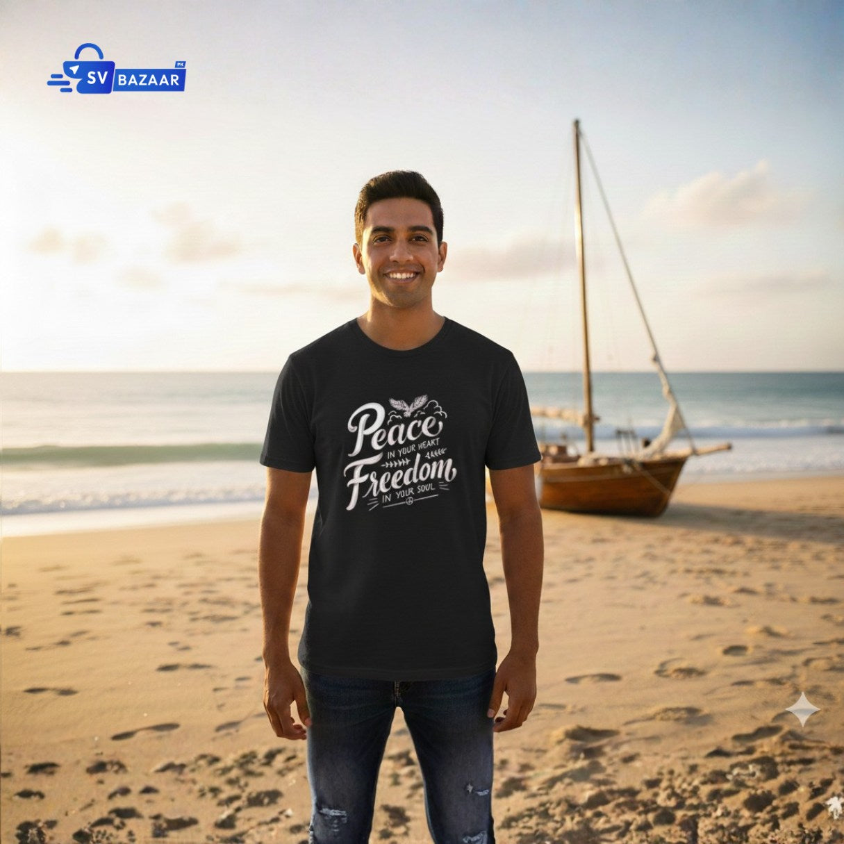 Peace & Freedom Typography T-Shirt