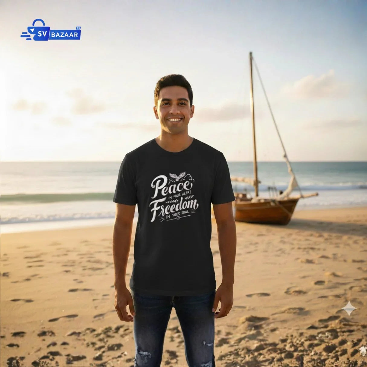 Peace & Freedom Typography T-Shirt | Unisex High-Quality Cotton Tee - Unity Statement Wear