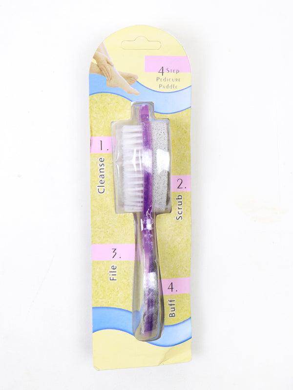 4 in 1 Pedicure Pumice Stone for Feet, Foot Hand Toe Nail Cleaning Brush, Metal File , Manicure Pedicure Multicolor - SV Bazaar