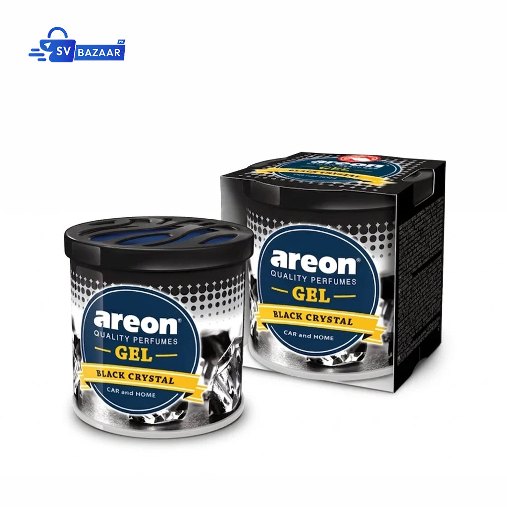 Car Air Freshener - Areon Black Crystal Gel Car Perfume Long Lasting Interior Fragrance