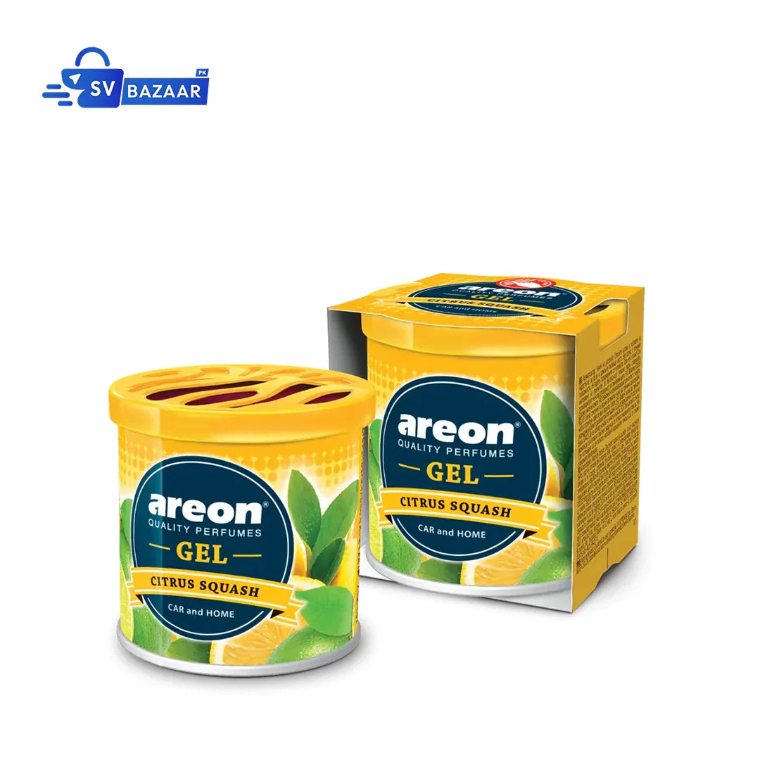 Car Air Freshener - Areon Citrus Squash Gel Car Perfume Long Lasting Interior Fragrance