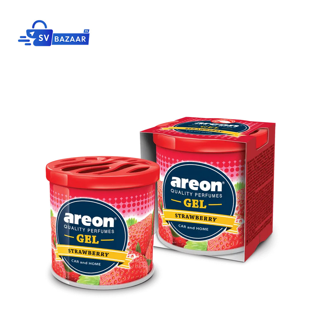 Car Air Freshener - Areon Strawberry Gel Car Perfume Long Lasting Interior Fragrance