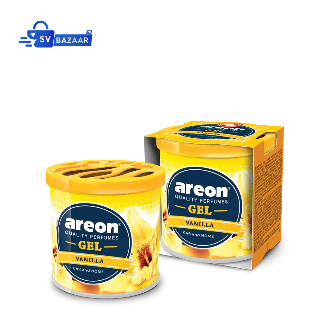 Car Air Freshener - Areon Vanilla Gel Car Perfume Long Lasting Interior Fragrance