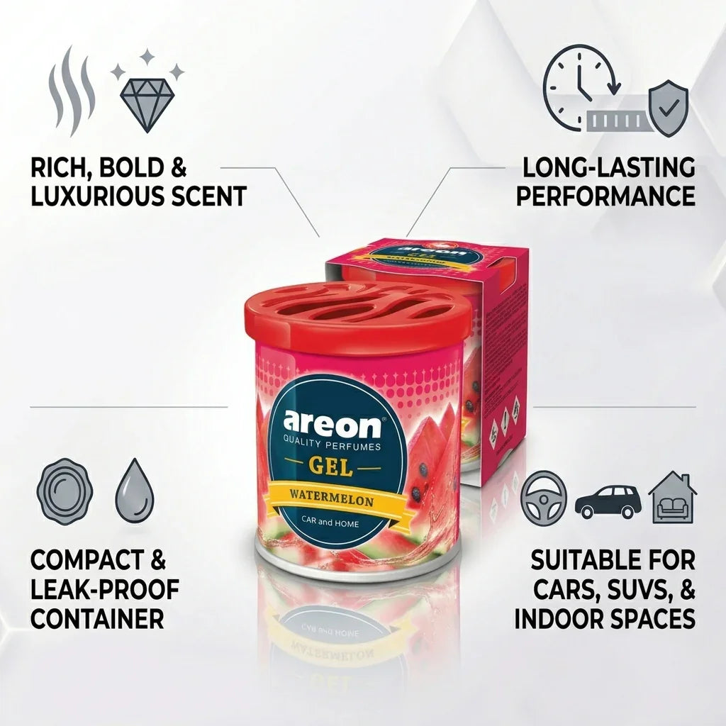 Car Air Freshener - Areon Watermelon Gel Car Perfume Long Lasting Interior Fragrance