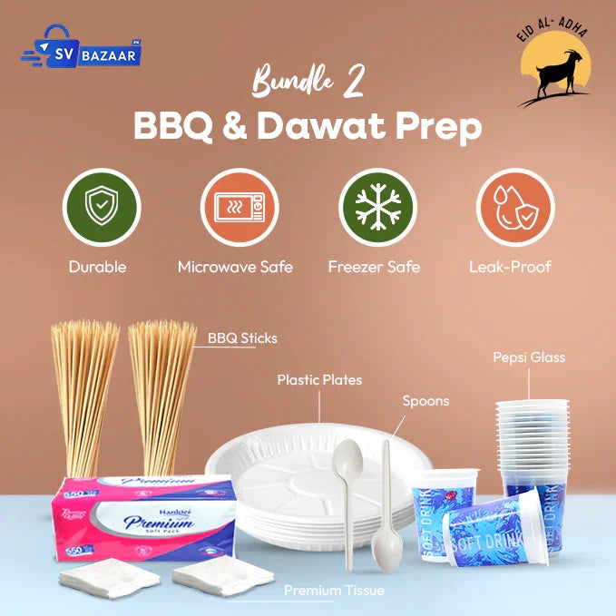 BBQ & Dawat Prep Bundle - Complete Disposable Serving & BBQ Set