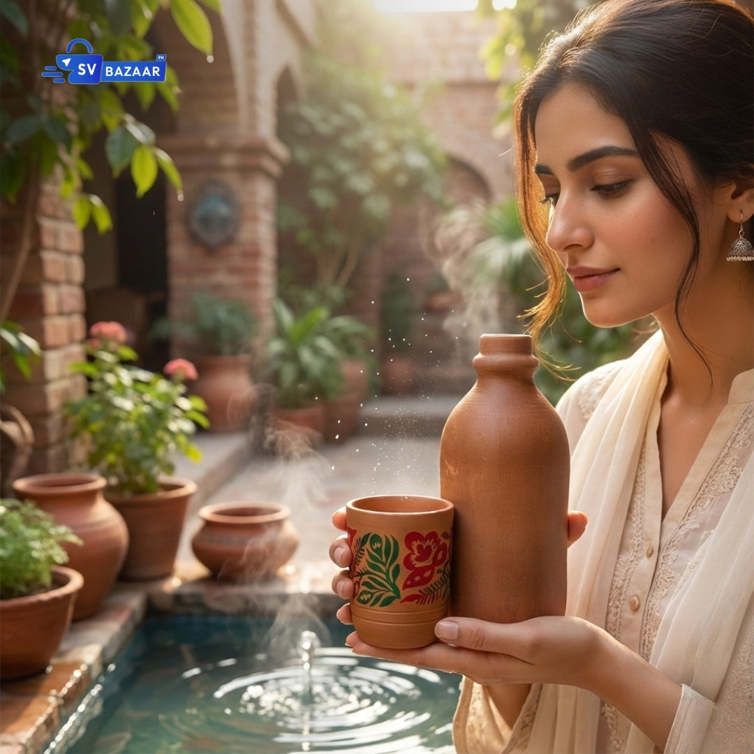 Desi Clay Water Glasses
