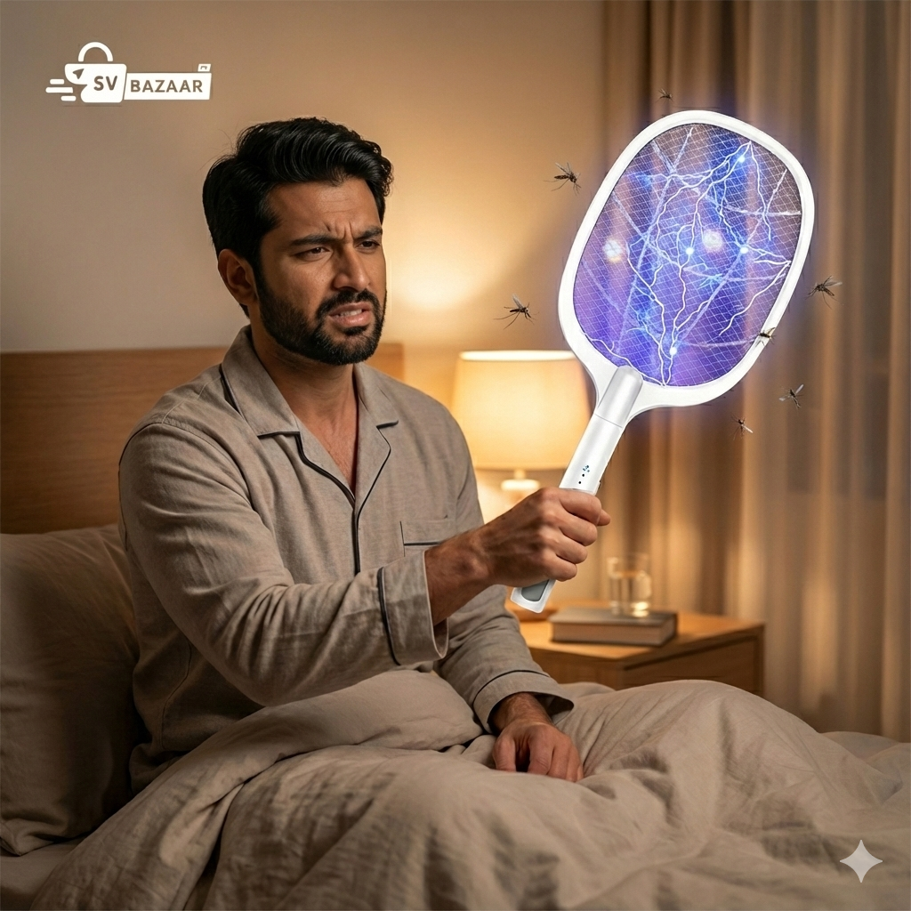 2in1 Electric Shock Rechargeable Mosquito Killer Racket