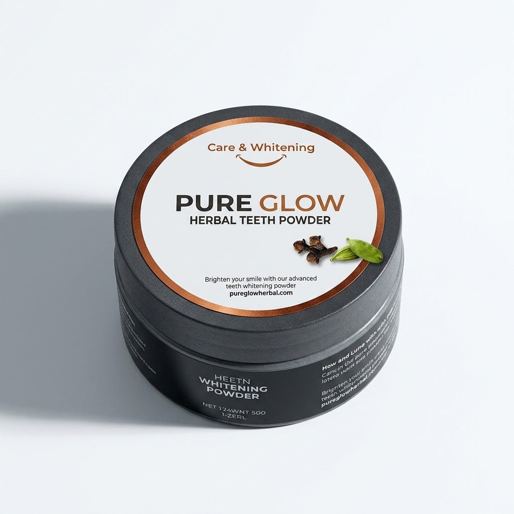 Pure Glow Herbal Teeth Whitening Powder – 100% Chemical-Free Natural Teeth Care