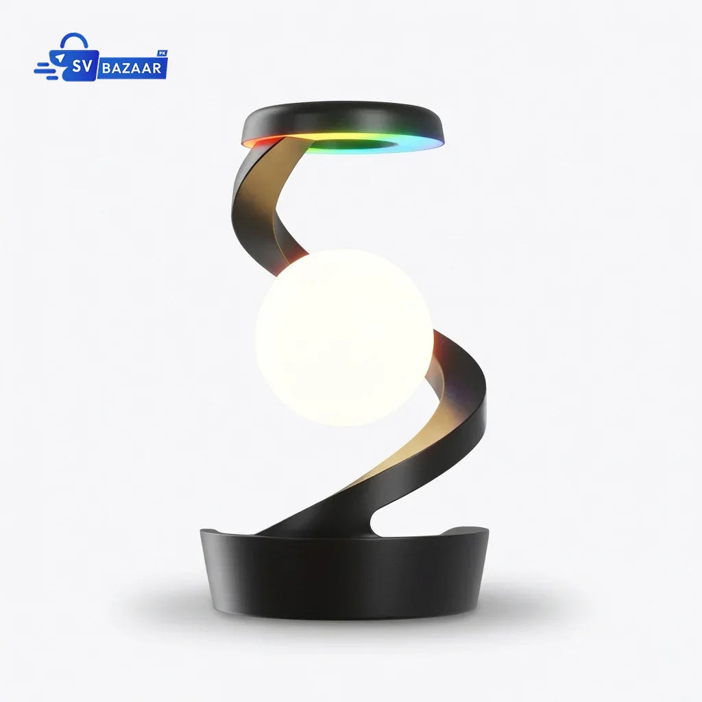 Rechargeable RGB Spiral Moon Lamp - Wireless Table Lamp Decorative Aesthetic Lamp with Phone Charging