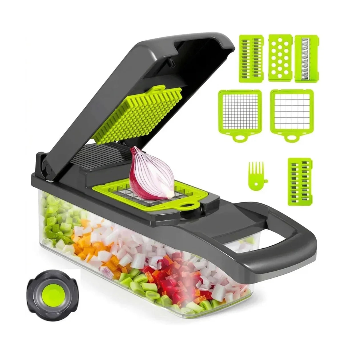 12-in-1 Vegetable Chopper Cutter Multi-Function Kitchen Slicer with Container