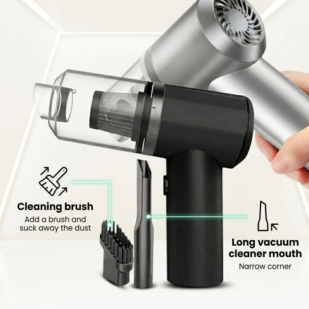 Cordless Car Vacuum Cleaner & Air Blower – Rechargeable Portable Handheld Wireless Cleaner for Car & Home