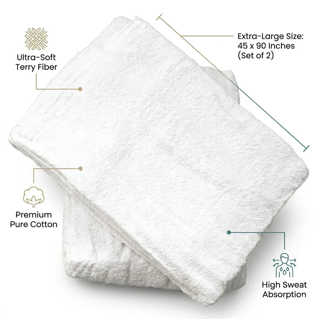 Men’s Ihram Towel Set - Soft Comfortable Towel for Hajj & Umrah Travel (2 Piece)
