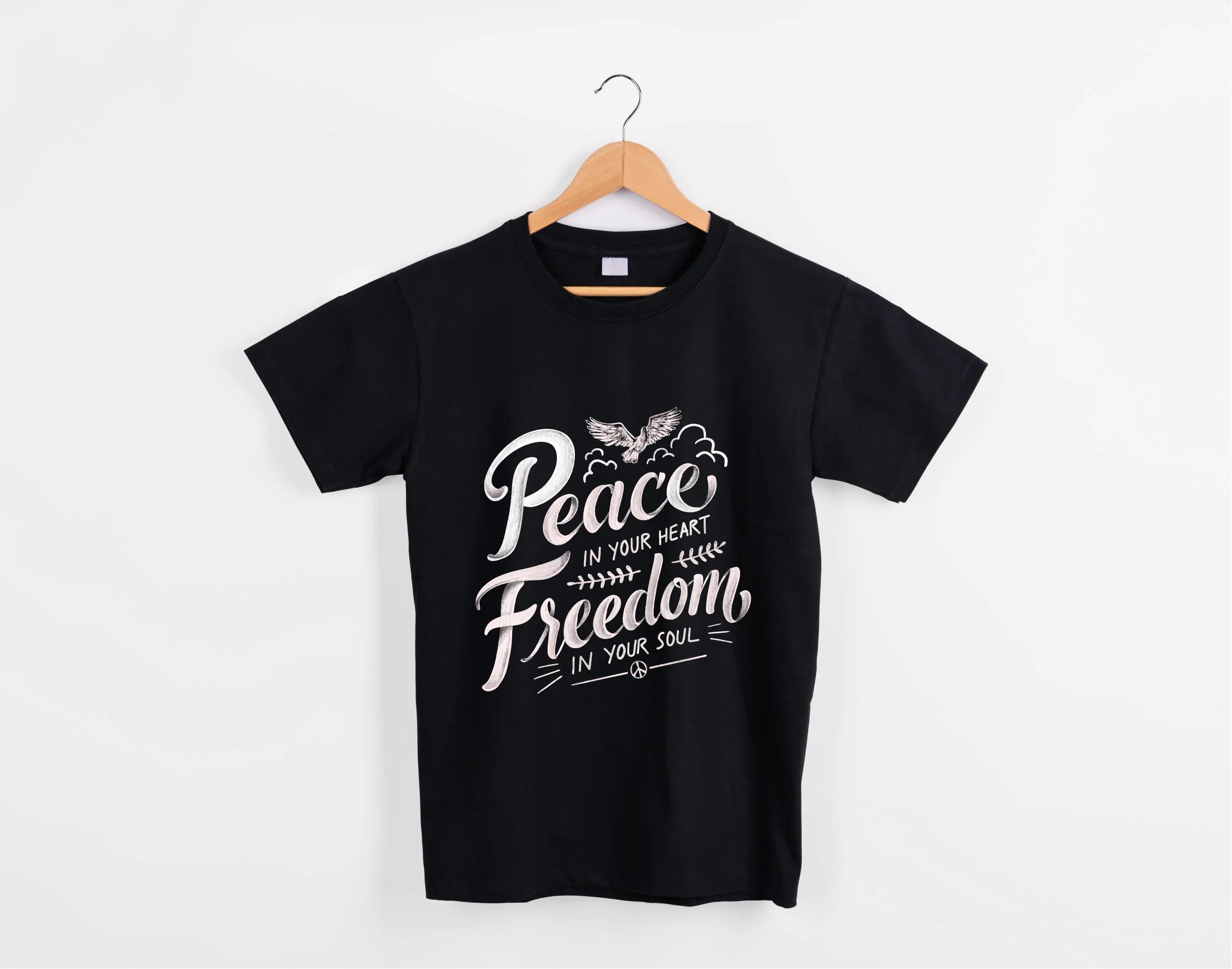 Peace & Freedom Typography T-Shirt