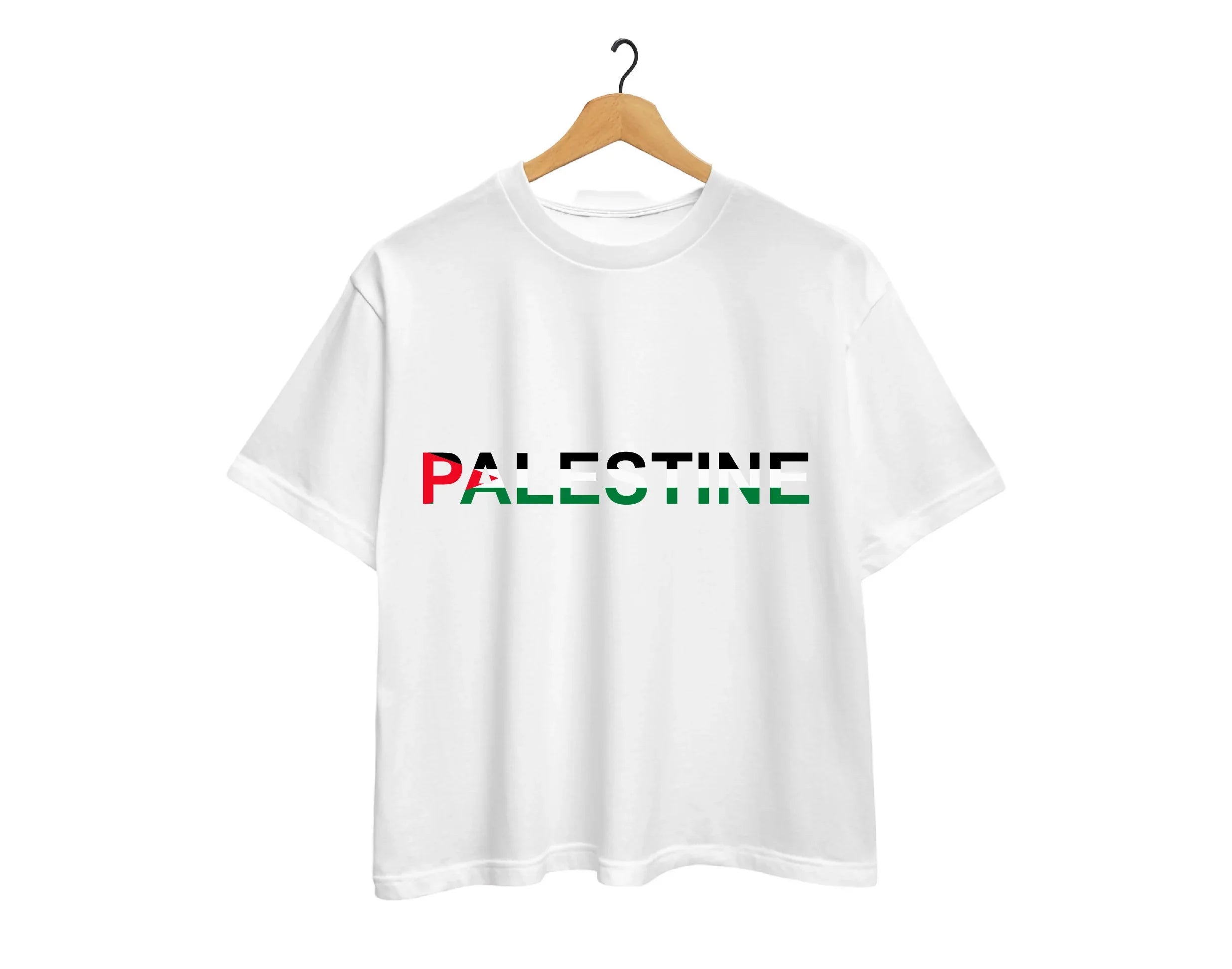 Palestine Flag Typography T-Shirt