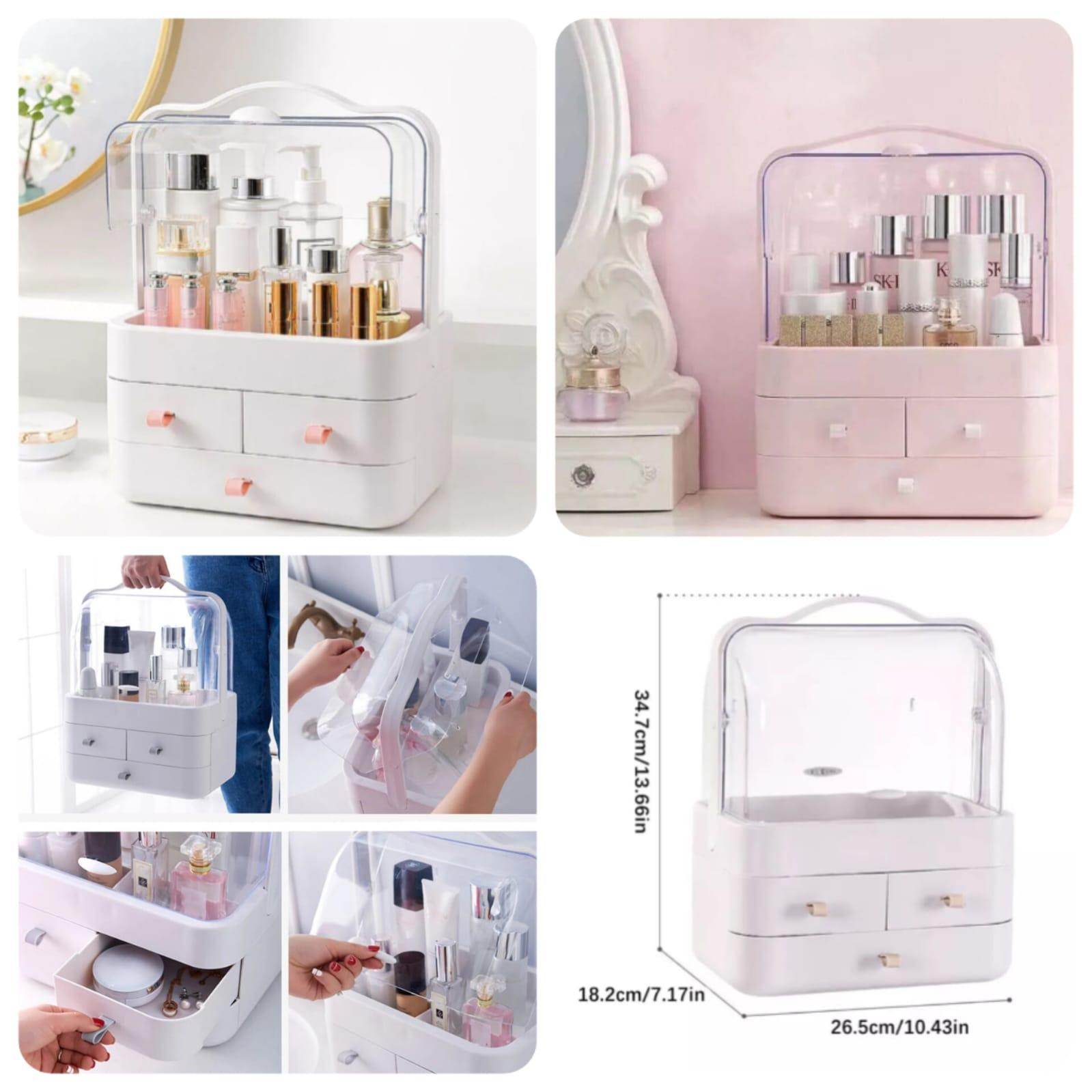Acrylic Double Side Cosmetic Organizer (Random Colours) Box Packing - SV Bazaar