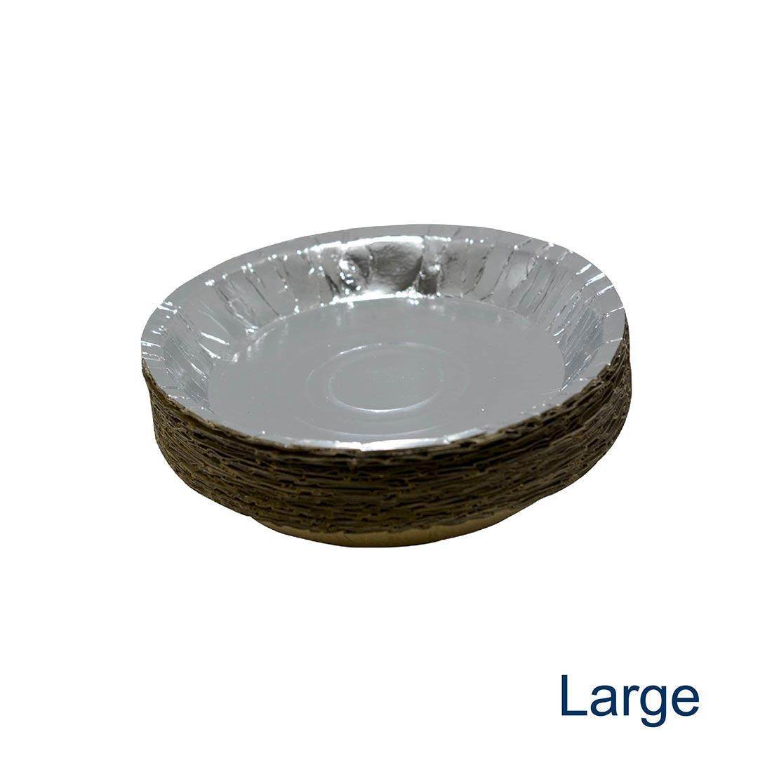 Silver Paper Plates Aluminium Coated Large - Pack of 50 - SV Bazaar