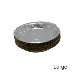 Silver Paper Plates Aluminium Coated Large - Pack of 50 - SV Bazaar