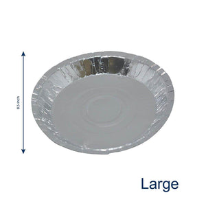 Silver Paper Plates Aluminium Coated Large - Pack of 50 - SV Bazaar