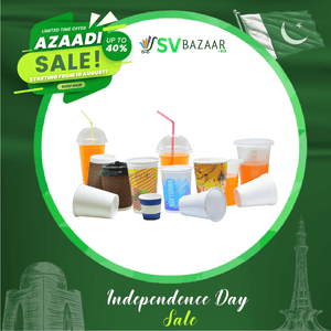 Paper Coffee Cups With Handle (imported) - Pack of 100 - SV Bazaar