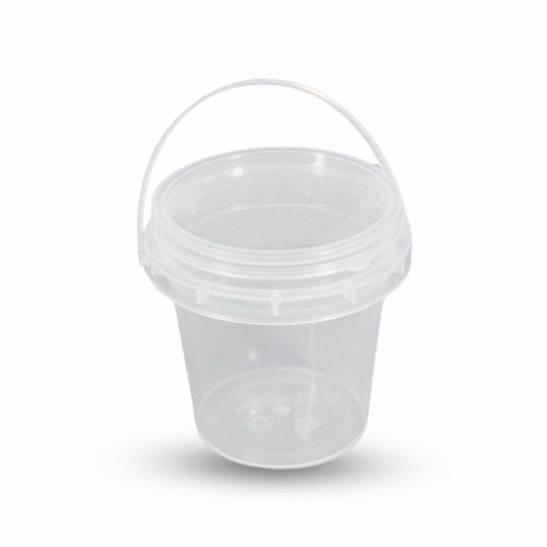 Round Plastic Bucket Sealed with Handle 250gm - SV Bazaar