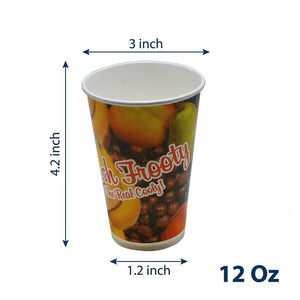 Disposable Juice Paper Cup - 12 Oz Pack of 100 - SV Bazaar