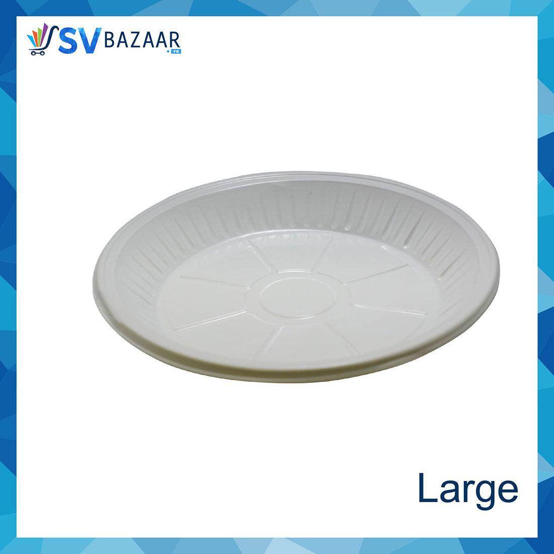 Disposable Plastic Plates Large - Pack of 50 - SV Bazaar