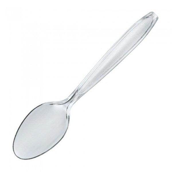 Plastic Disposable Spoon Trasnparent - Pack of 100 - SV Bazaar