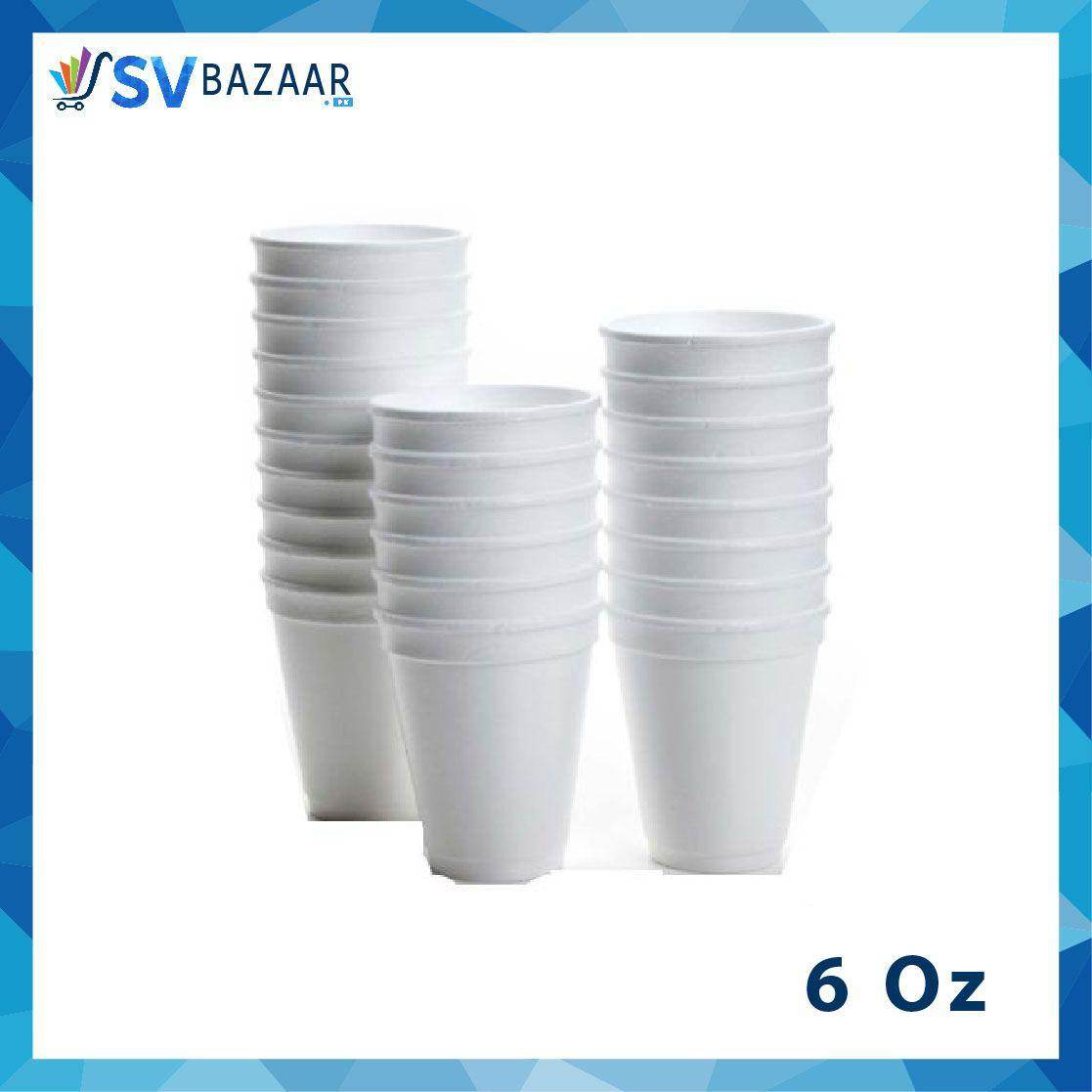 Disposable Foam Glass 6oz - Pack of 100 - SV Bazaar