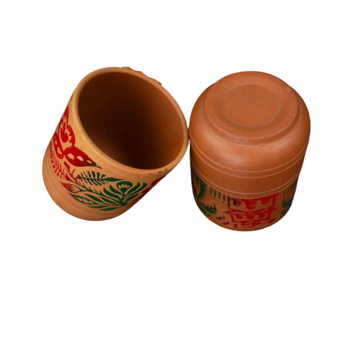Desi Clay Water Glasses - SV Bazaar