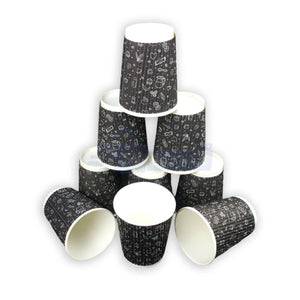 Disposable Ripple Cup With Lid - 8 Oz Pack of 50 - SV Bazaar