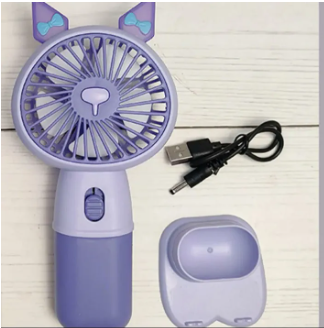 Mini Handheld Cute Fan with Mobile Stand | Portable Rechargeable USB Fan | Personal Cooling Fan for Office, Travel, Outdoor, Home & Desk Use | Strong Wind, Lightweight, Silent Operation