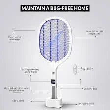 2in1 Electric Shock Rechargeable Mosquito Killer Racket