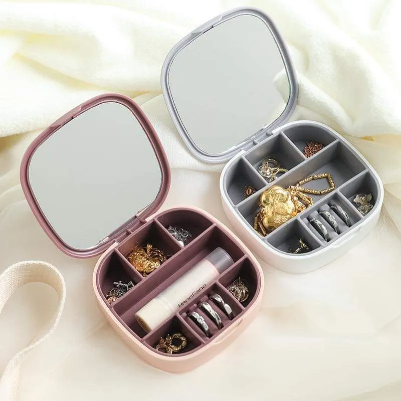 1pcs Portable Jewelry Storage Box Travel Storage Organizer Jewelry .