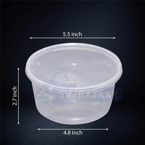 1000 ML ROUND DISPOSABLE FOOD CONTAINERS - Pack of 12 - SV Bazaar