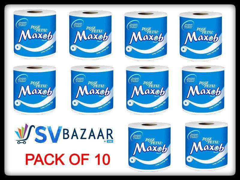 Rose Petal Maxob Tissue Toilet Roll - Pack of 10 - SV Bazaar