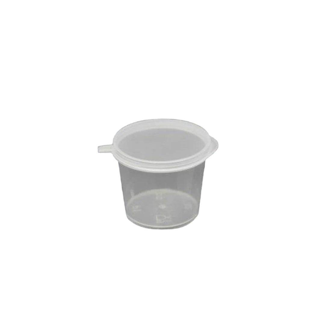 Sauce Cup With Attached Lid 1 Oz - Pack of 100 - SV Bazaar