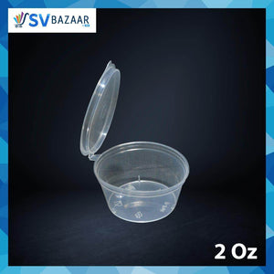 Sauce Cup With Attached Lid 2 Oz - Pack of 100 - SV Bazaar