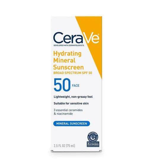CeraVe Hydrating Mineral Sunscreen Broad Spectrum SPF 50 75ml - SV Bazaar