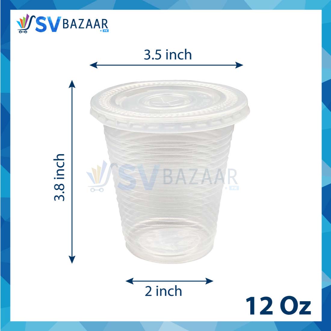 Juice Glass with Flat Lid-12 oz - Pack of 50