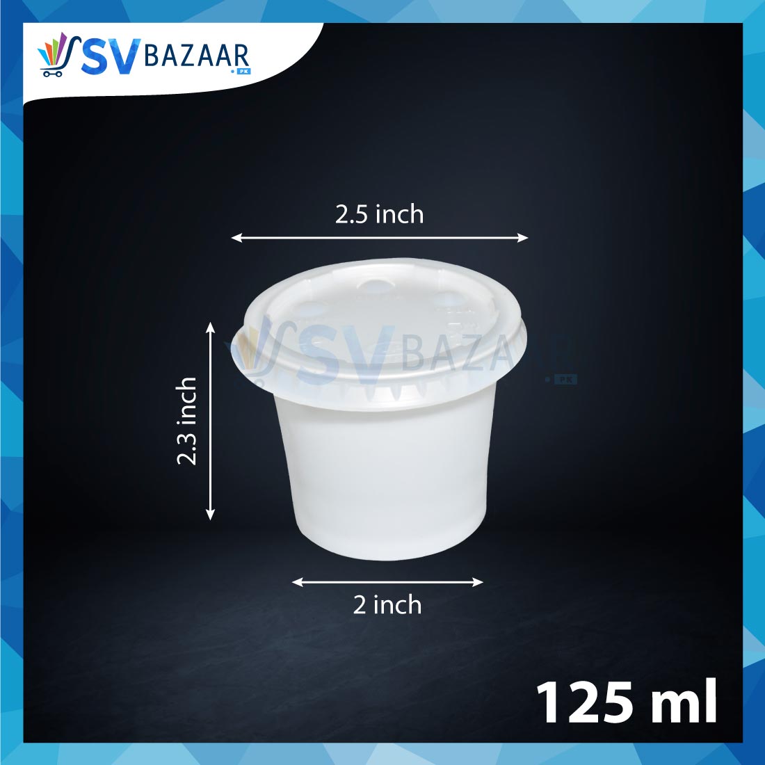 Plastic Round Bowl - 125 ML Pack of 50