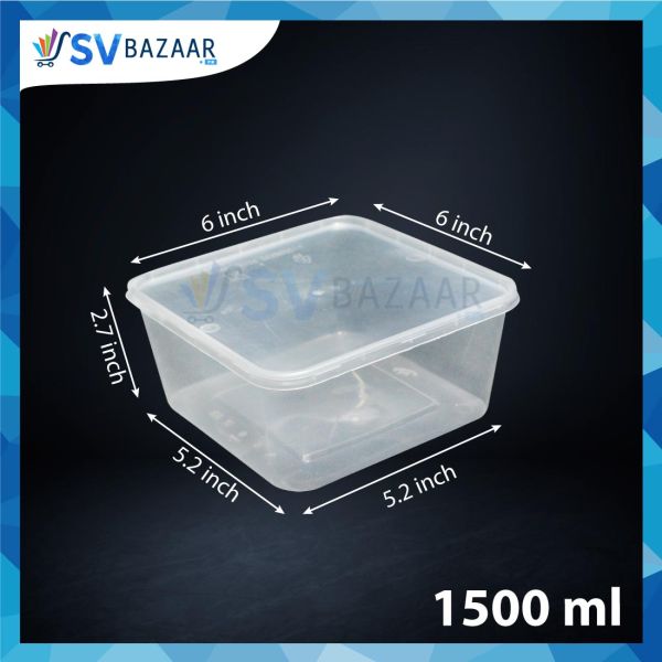 1500 ML Plastic Food Takeaway Containers