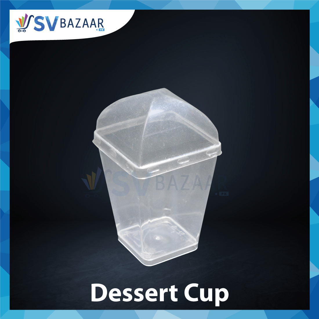 150 ML Square Plastic Dessert Cup With Lid - Pack of 50